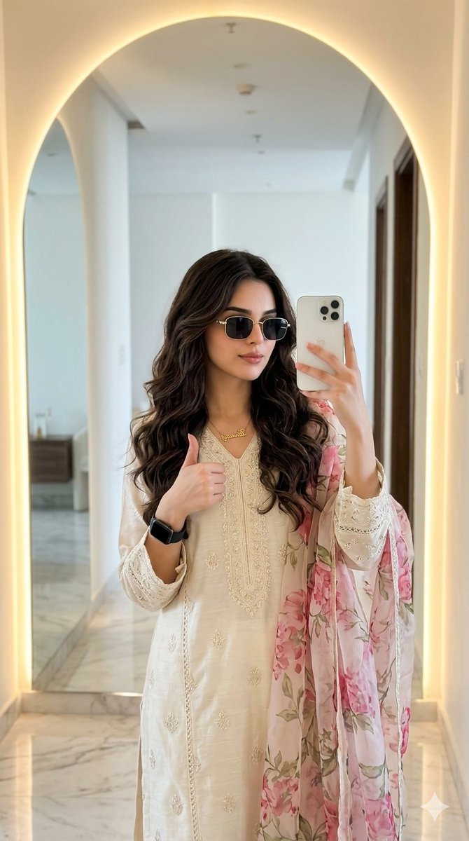 Profile / Avatar - Traditional Pakistani Mirror Selfie — output 1