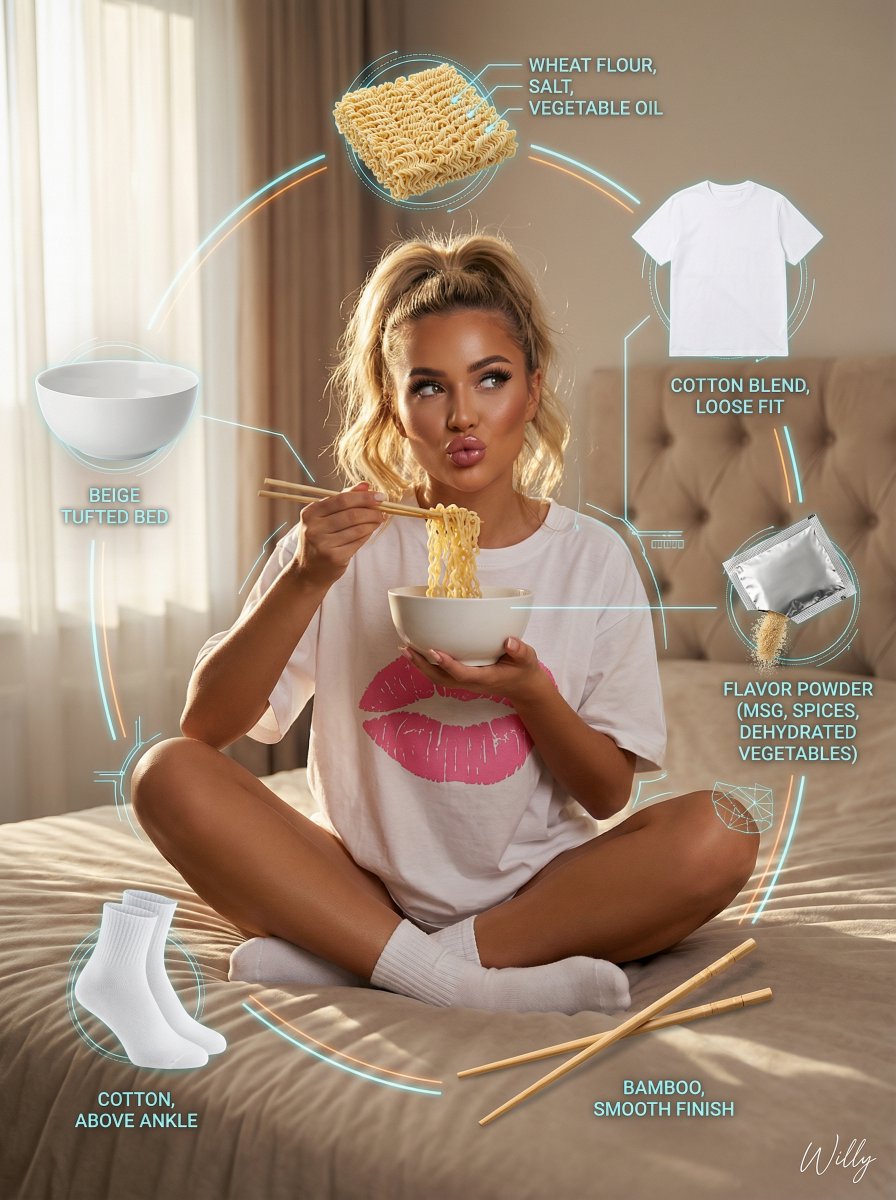 Infographic / Edu Visual - Photorealistic Product Anatomy Image Prompt (Instant Noodles) — output 1