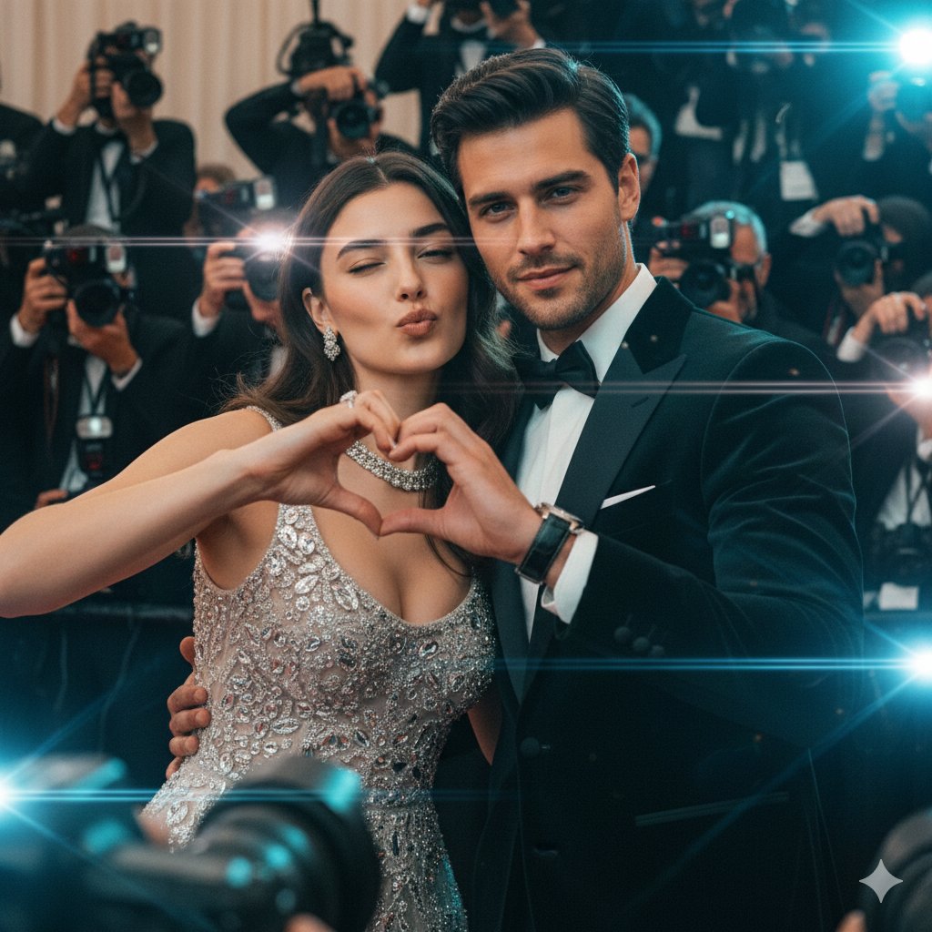 Paparazzi Red Carpet Couple Prompt with Identity Lock — output 1