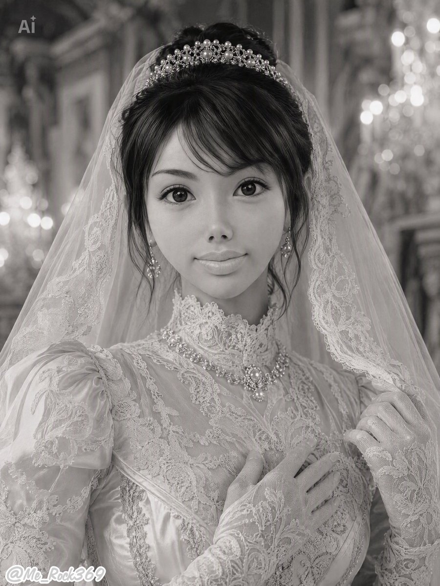 Profile / Avatar - Monochrome Victorian Bridal Portrait — output 1