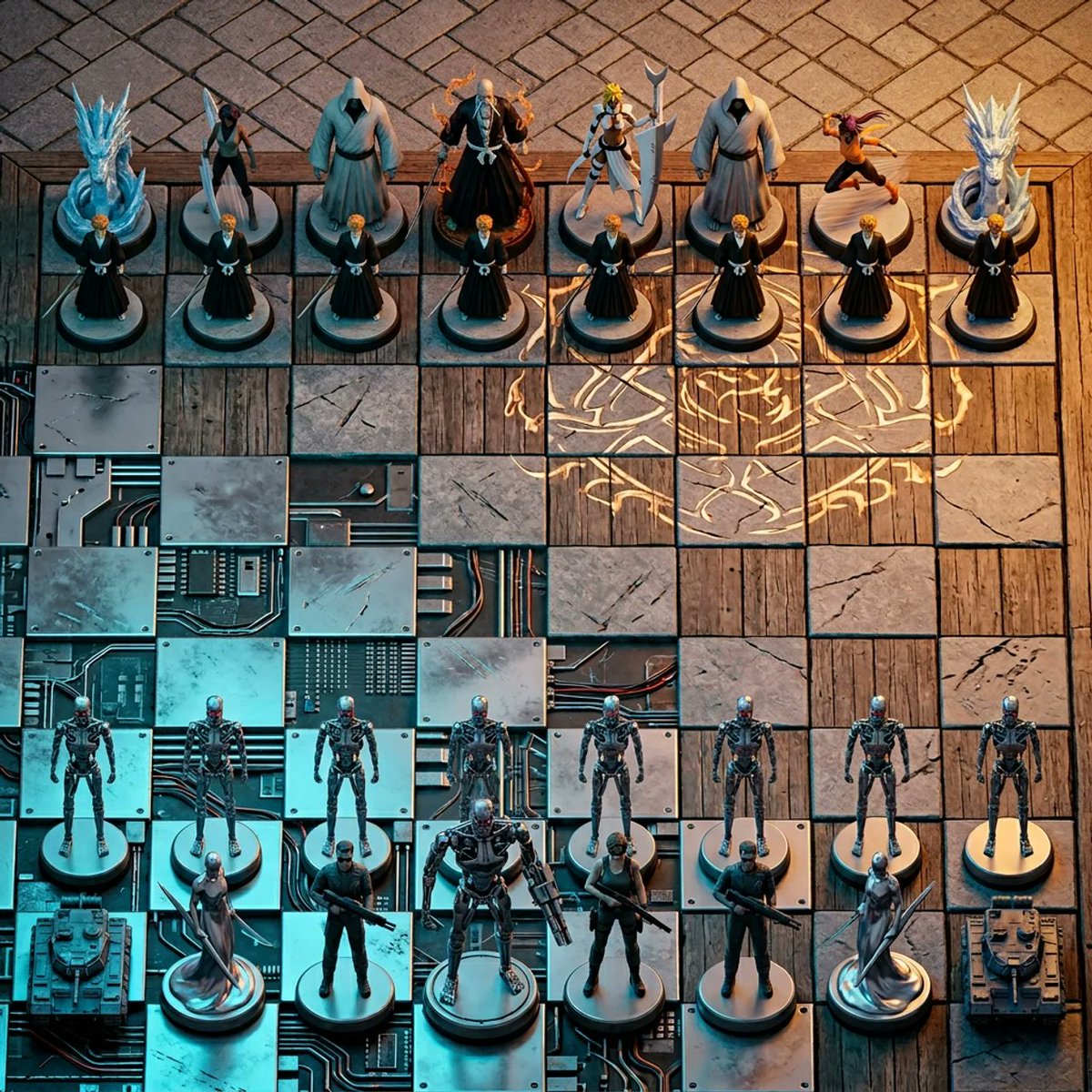 Game Asset - Hyper-Realistic 3D Chess Set for Rivalry Themes — output 1