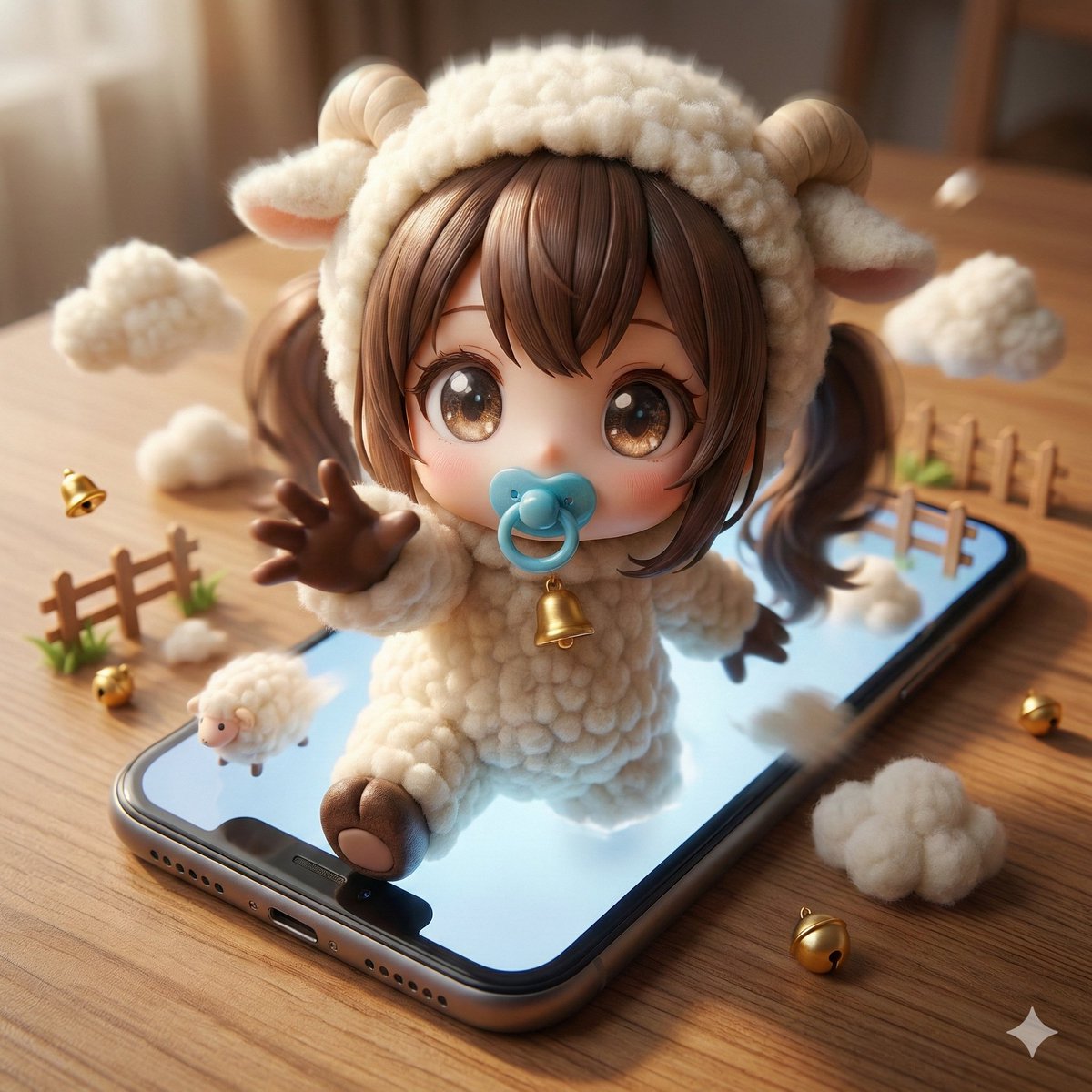 Game Asset - Character Emerging from Smartphone Screen (Forced Perspective) โ output 1