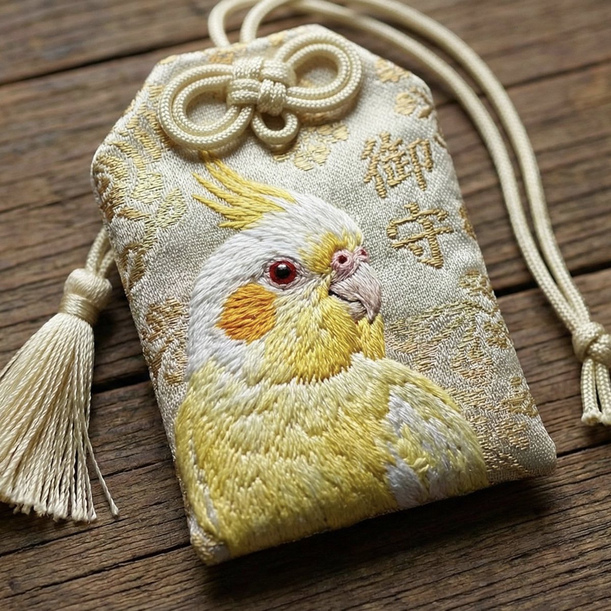 E-commerce Main Image - Realistic Cockatiel Amulet Generation — output 1