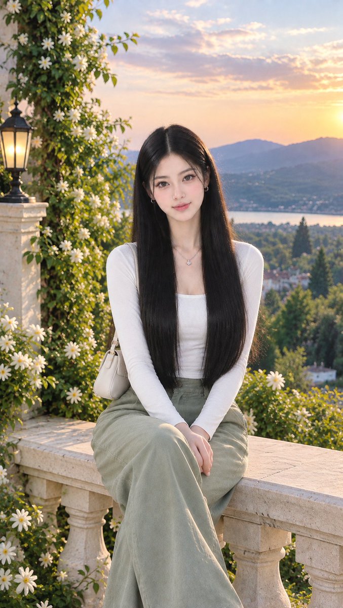 Profile / Avatar - Korean Girl Golden Hour Portrait Prompt — output 1