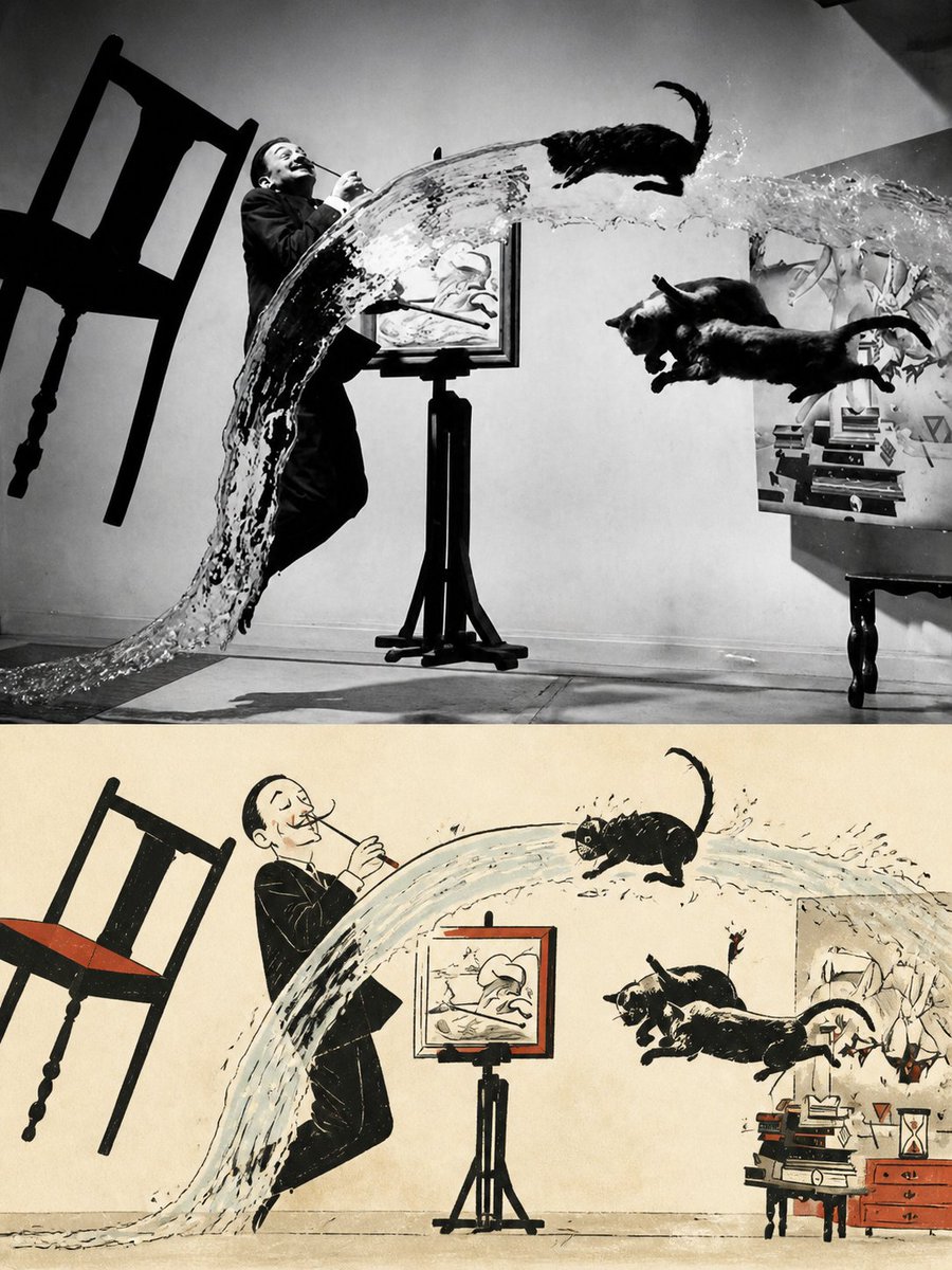 Comic / Storyboard - Surreal Photo to Watercolor Diptych — output 1