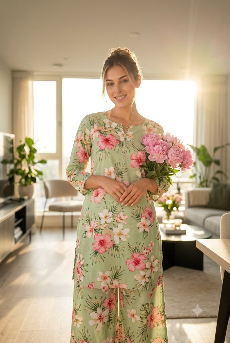Product Marketing - South Asian Woman in Floral Traditional Attire — output 1