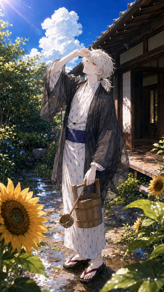Social Media Post - Summer Yukata Garden Scene — output 1
