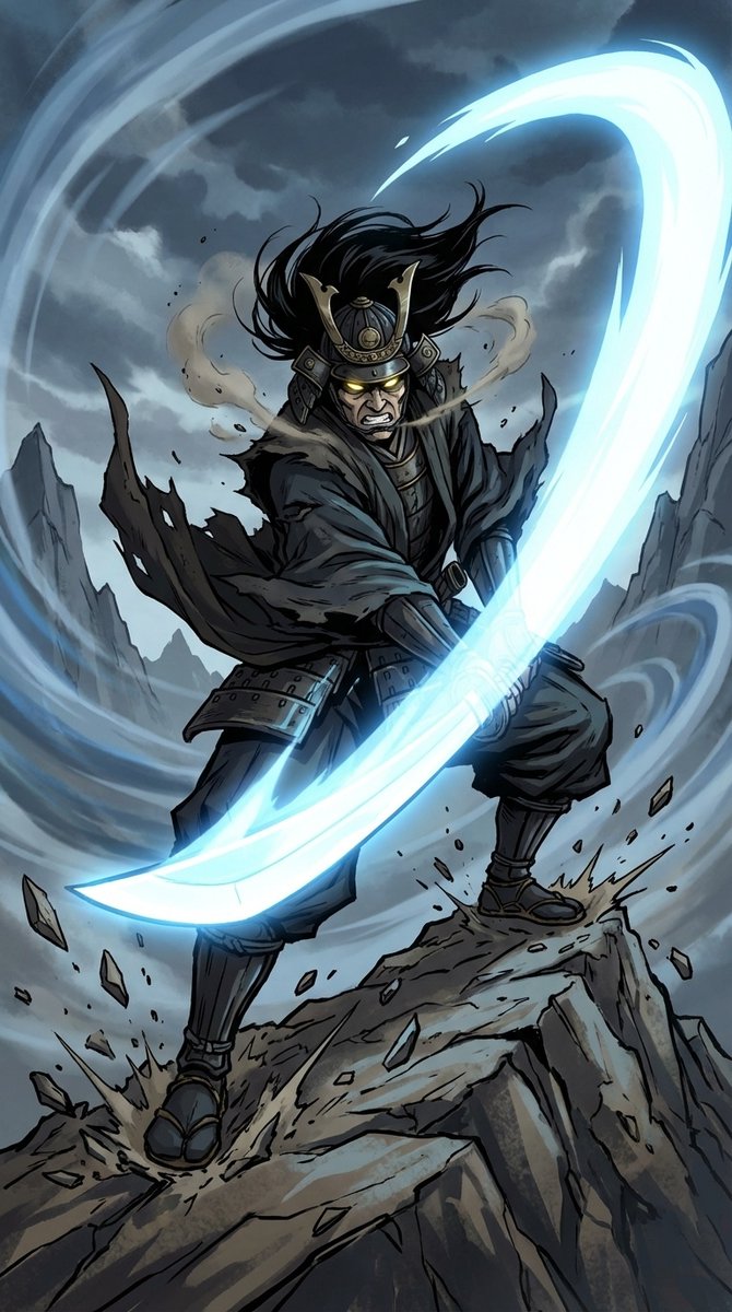 Samurai Swordsman Dynamic Battle Scene Prompt — output 1