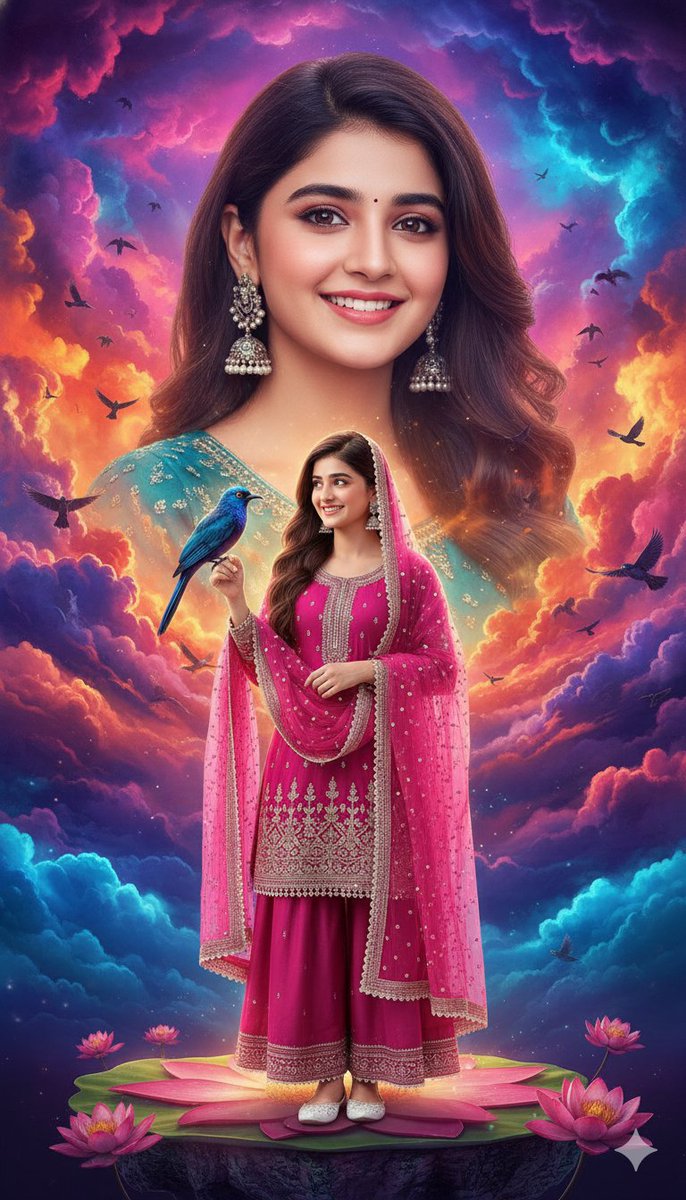 HD Cinematic Bollywood Poster with Dual Image Composition — output 1