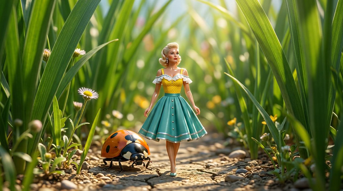 Comic / Storyboard - Macro Photorealistic Miniature Woman โ output 1
