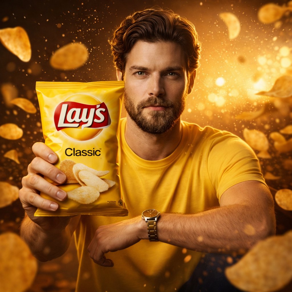 Ultra-Realistic Advertising Shot for Lay's Chips — output 1