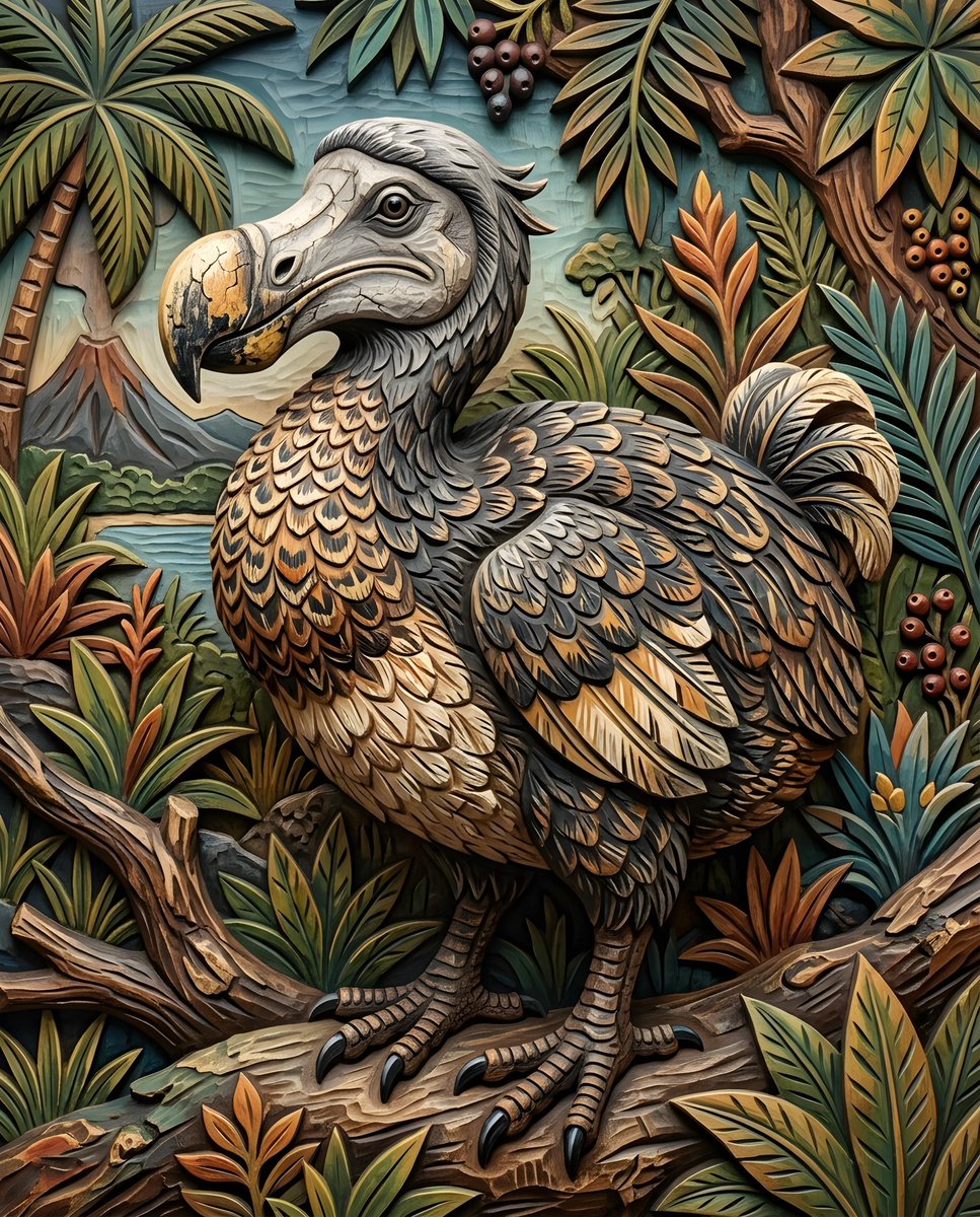 Infographic / Edu Visual - Realistic Dodo Bird Illustration — output 1