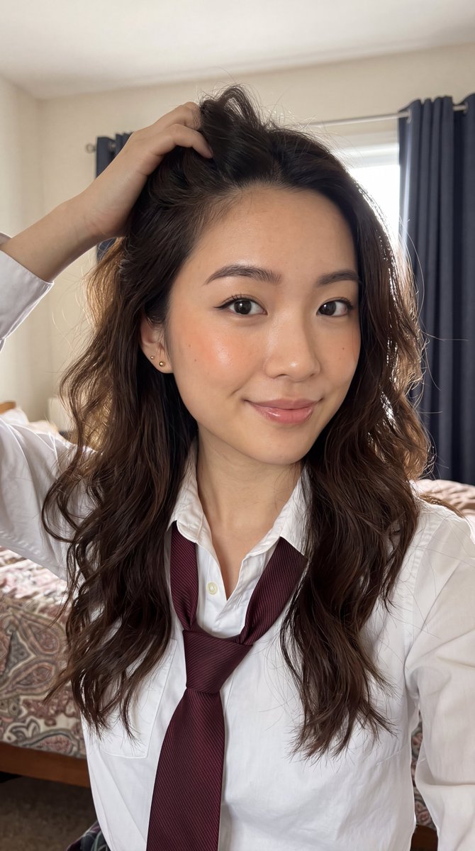 Profile / Avatar - East Asian Woman Selfie Portrait — output 1