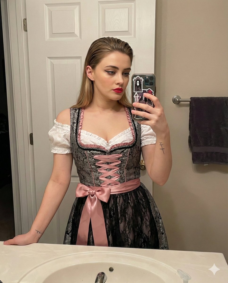 Coquette Goth Dirndl Mirror Selfie — output 1