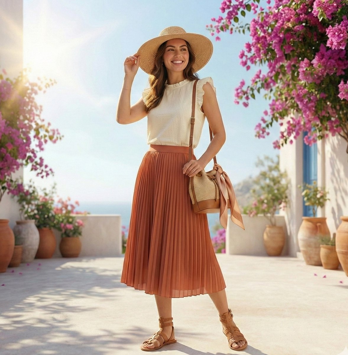 Infographic / Edu Visual - High-Fashion Summer Outfit Infographic with Exploded Composition — output 1