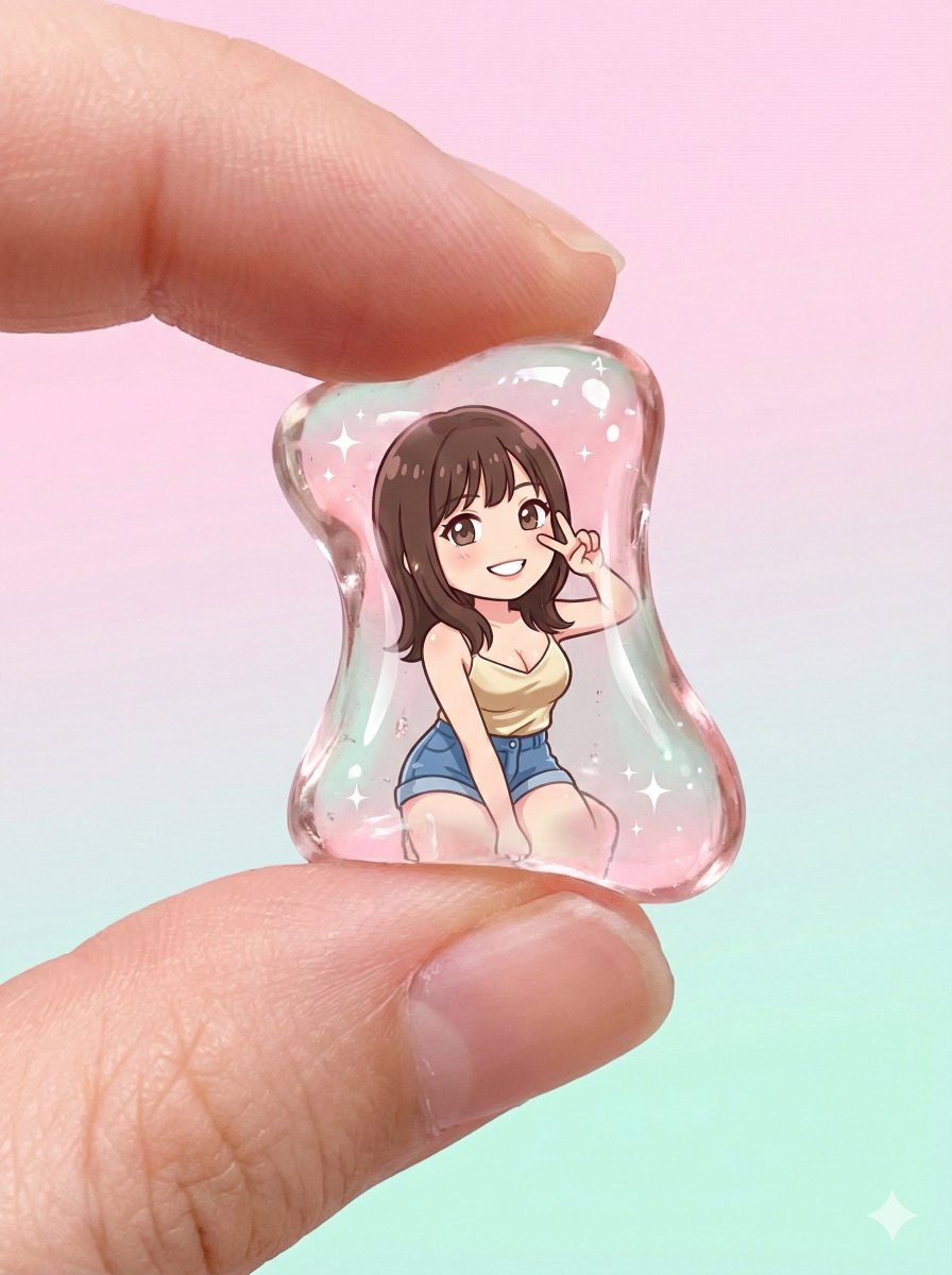 Transparent Gummy Character Encapsulation — output 1