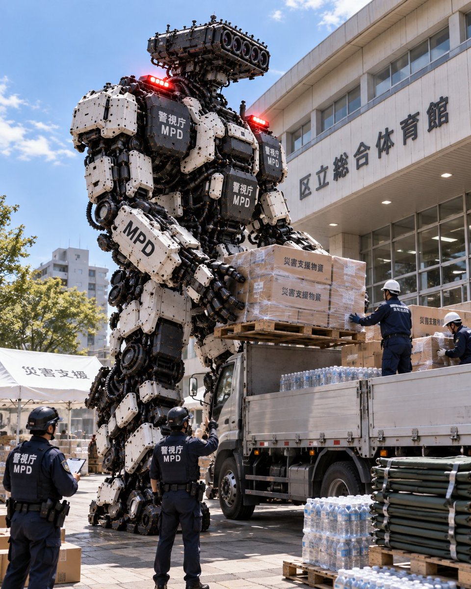 YouTube Thumbnail - Giant Robot Delivering Disaster Relief