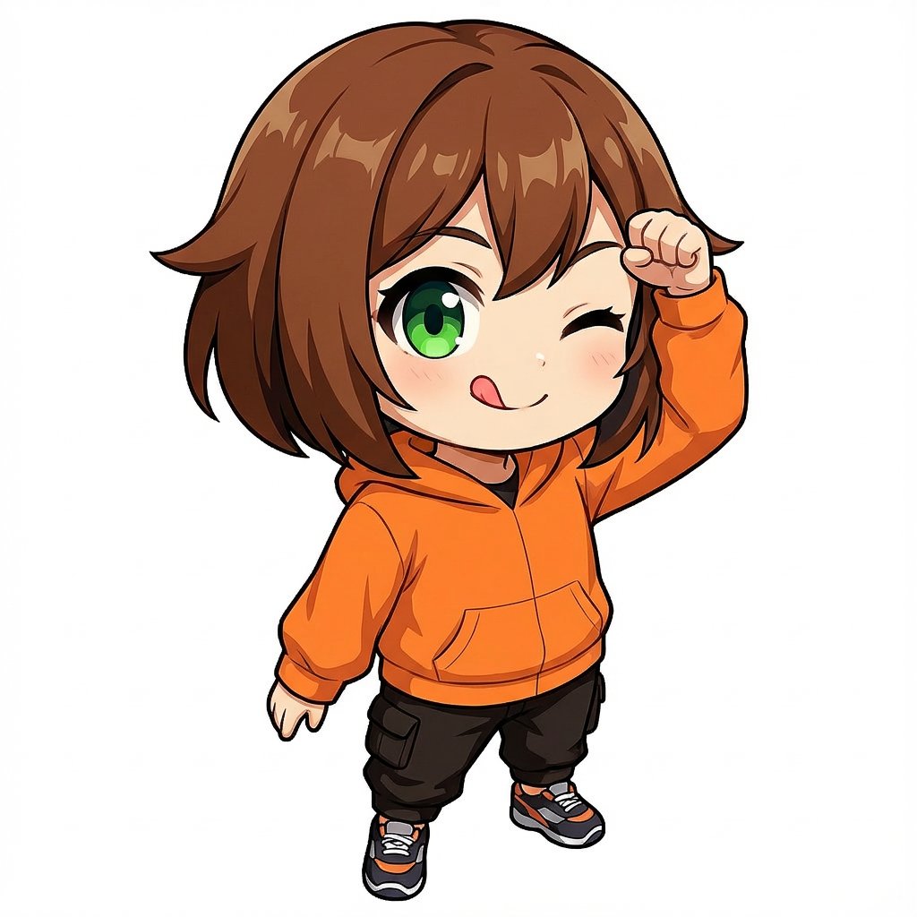 Profile / Avatar - Chibi Character 'Tehepero' Pose Generation Prompt — output 1