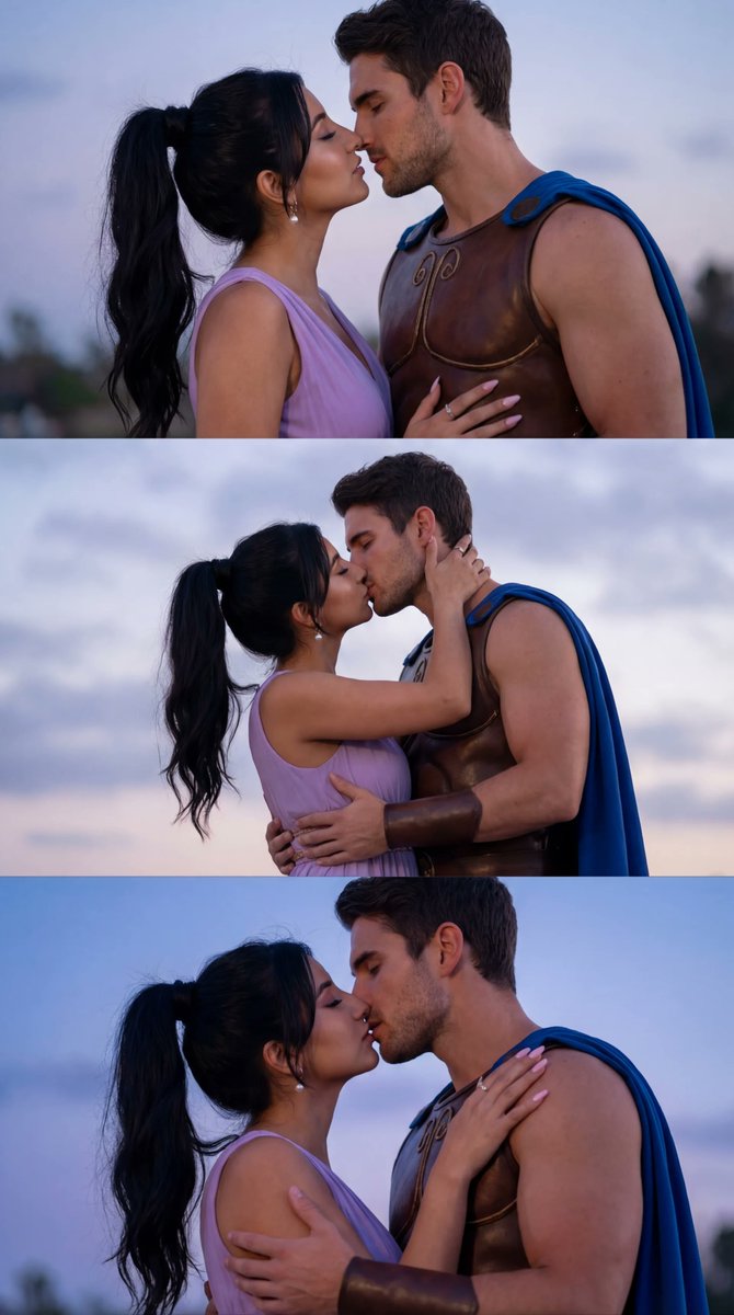 Cinematic Cosplay Romance Triptych — output 1