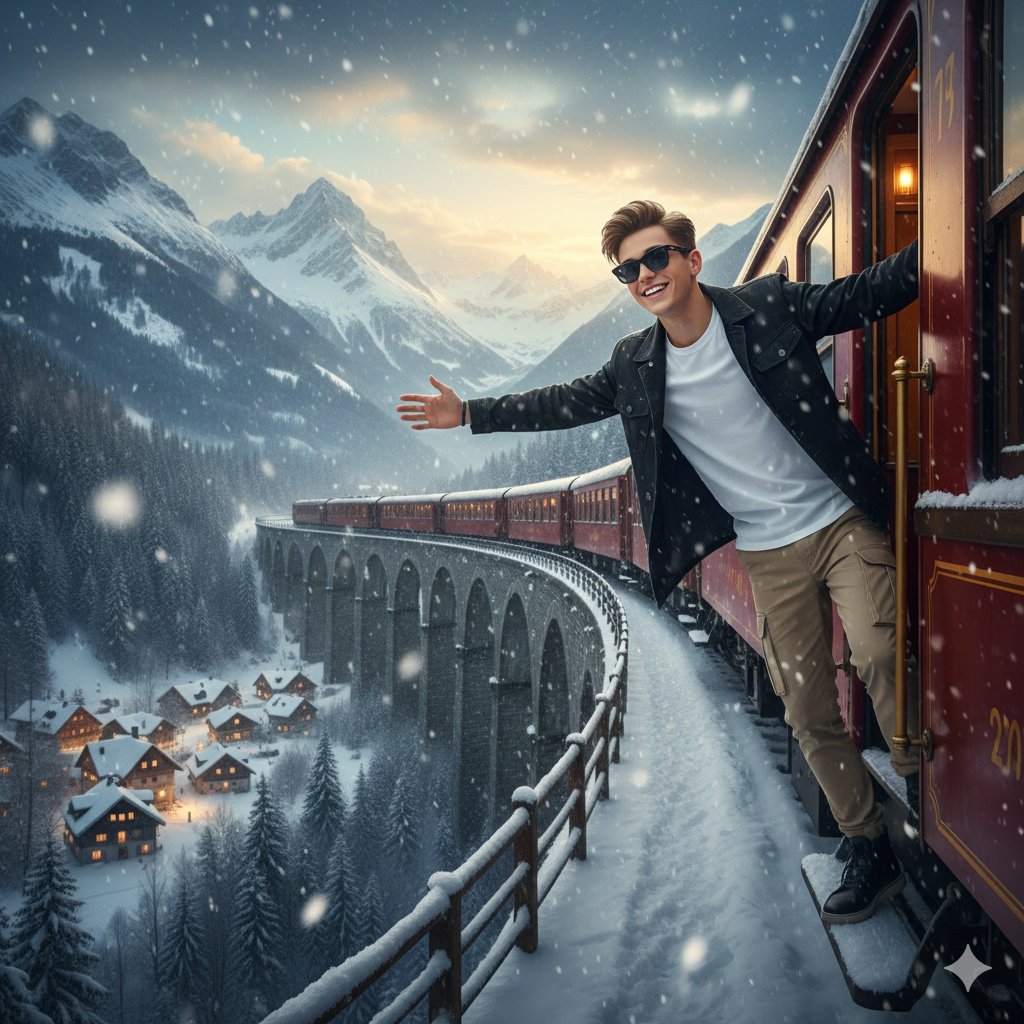 8K Cinematic Winter Adventure Photo on a Vintage Train — output 1