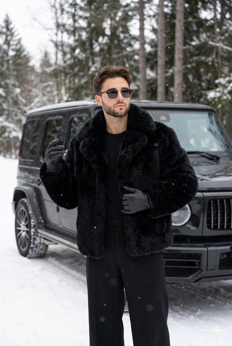Winter Fashion Portrait with G-Wagon and Face Consistency Prompt — output 1
