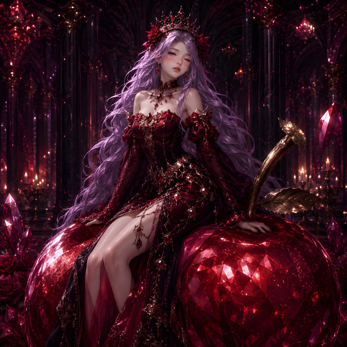Profile / Avatar - Gothic Rose Fantasy Queen Portrait — output 1