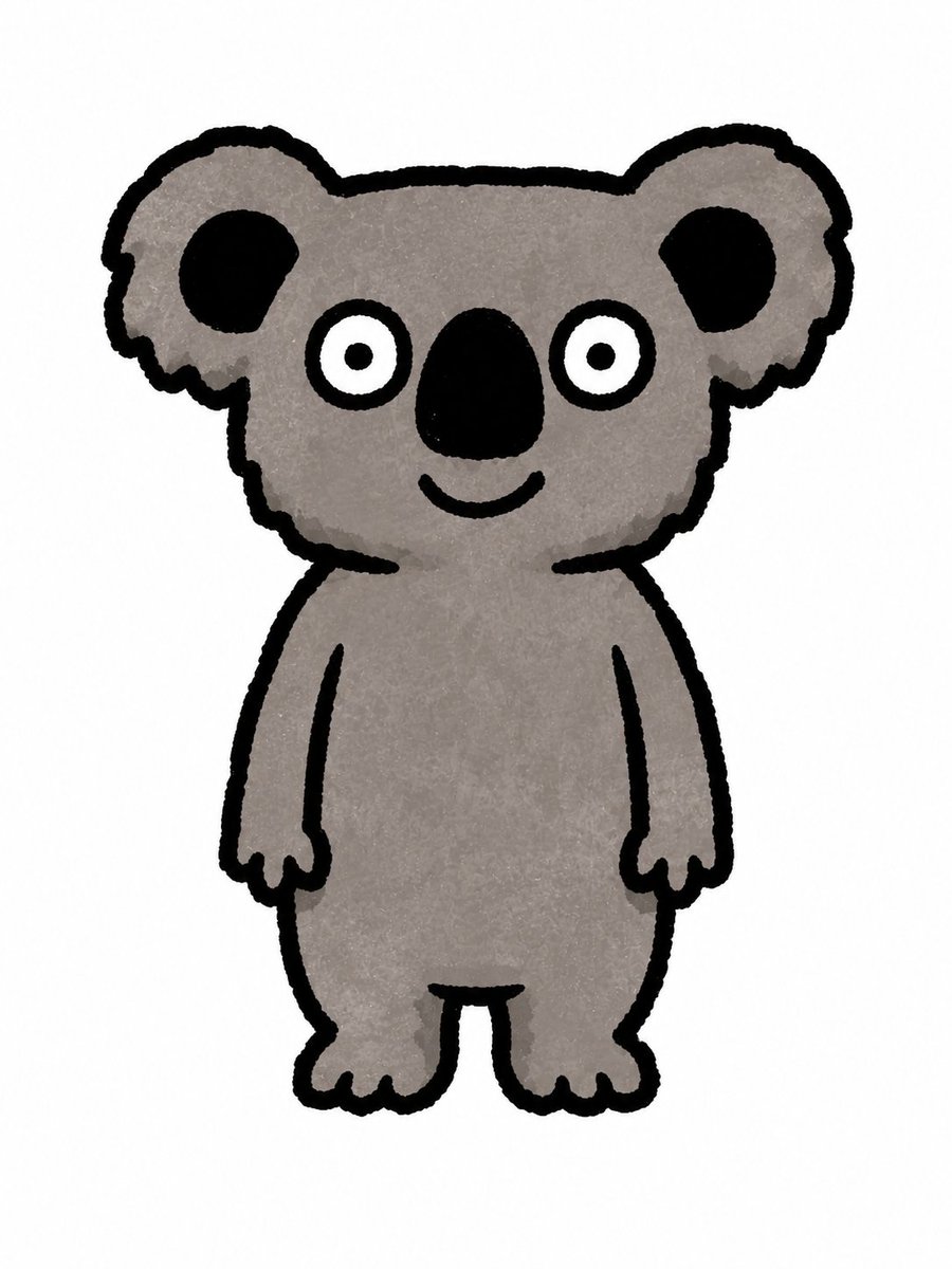 Game Asset - Cute Crayon Koala Character — output 1