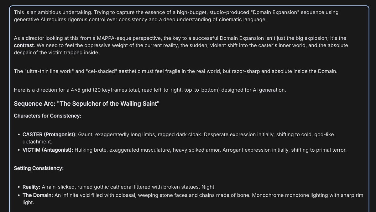 Anime Keyframe Sequence for Domain Expansion — output 1