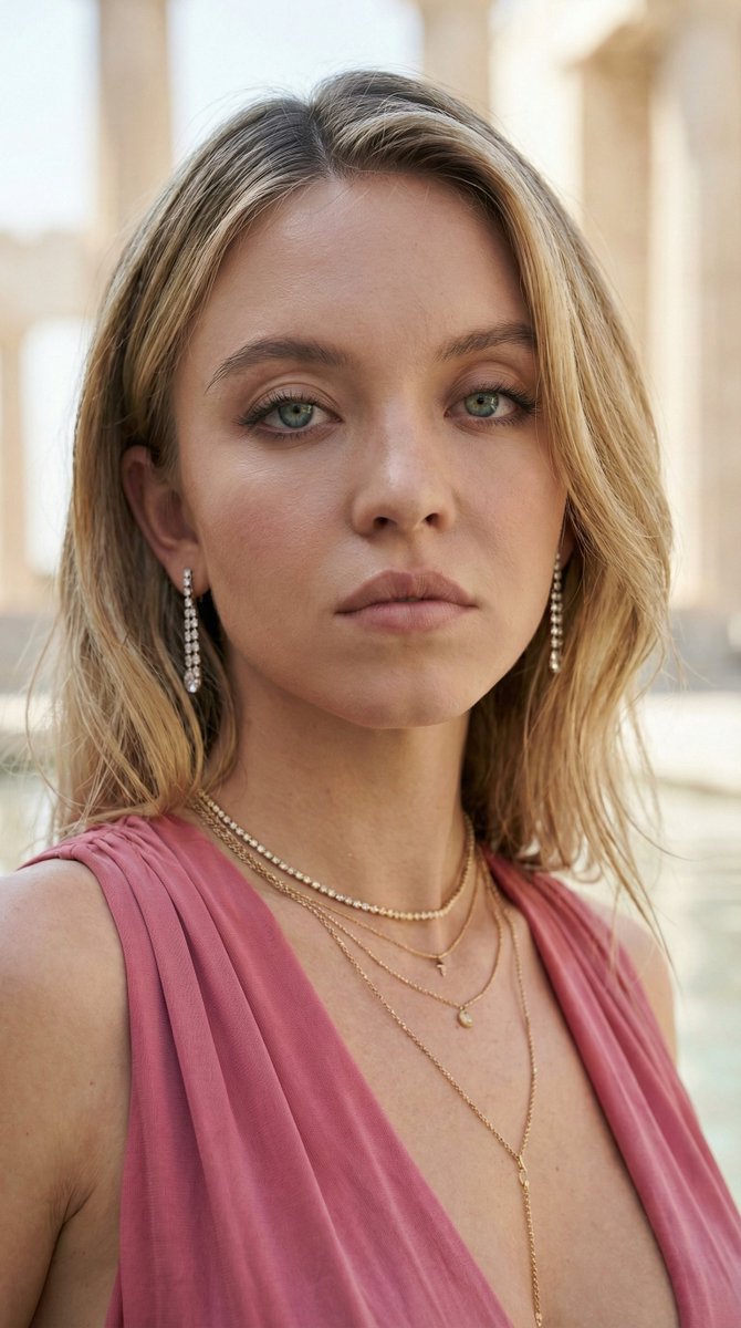 Sydney Sweeney Grecian-Style Editorial — output 1