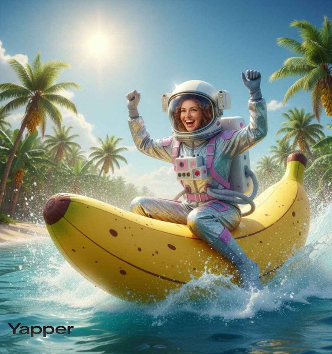 Comic / Storyboard - Dynamic Video Prompt: Banana Float Rocket — output 1