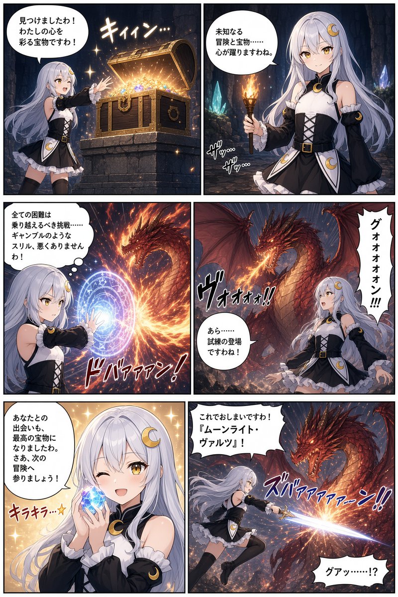 Comic / Storyboard - Six-Panel Anime Dungeon Manga — output 1