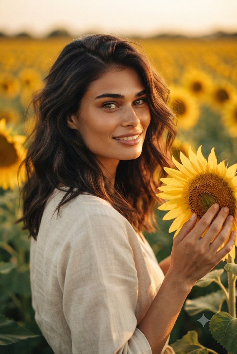 Profile / Avatar - Golden Hour Sunflower Portrait — output 1