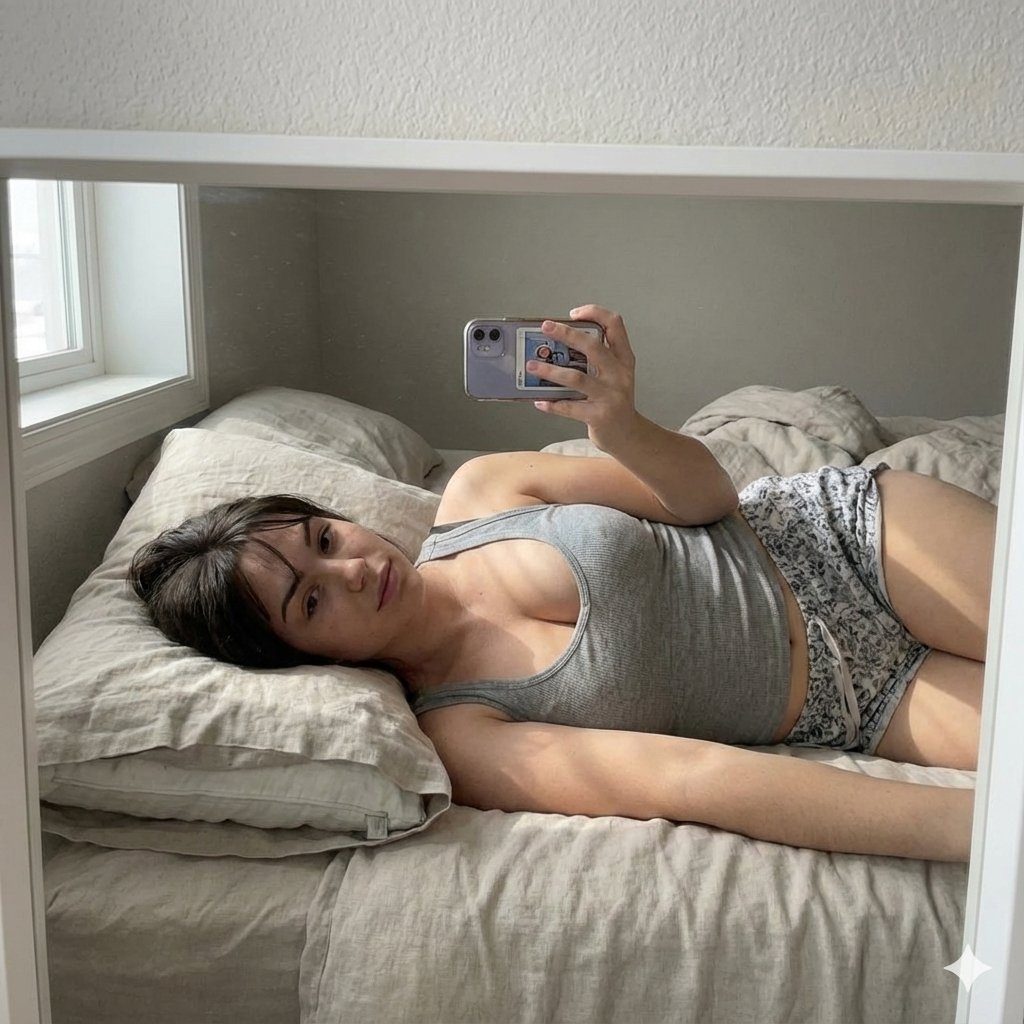 Profile / Avatar - Candid Bedroom Mirror Selfie — output 1
