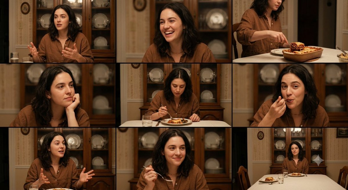 Comic / Storyboard - Family Dinner Cinematic Contact Sheet — output 1