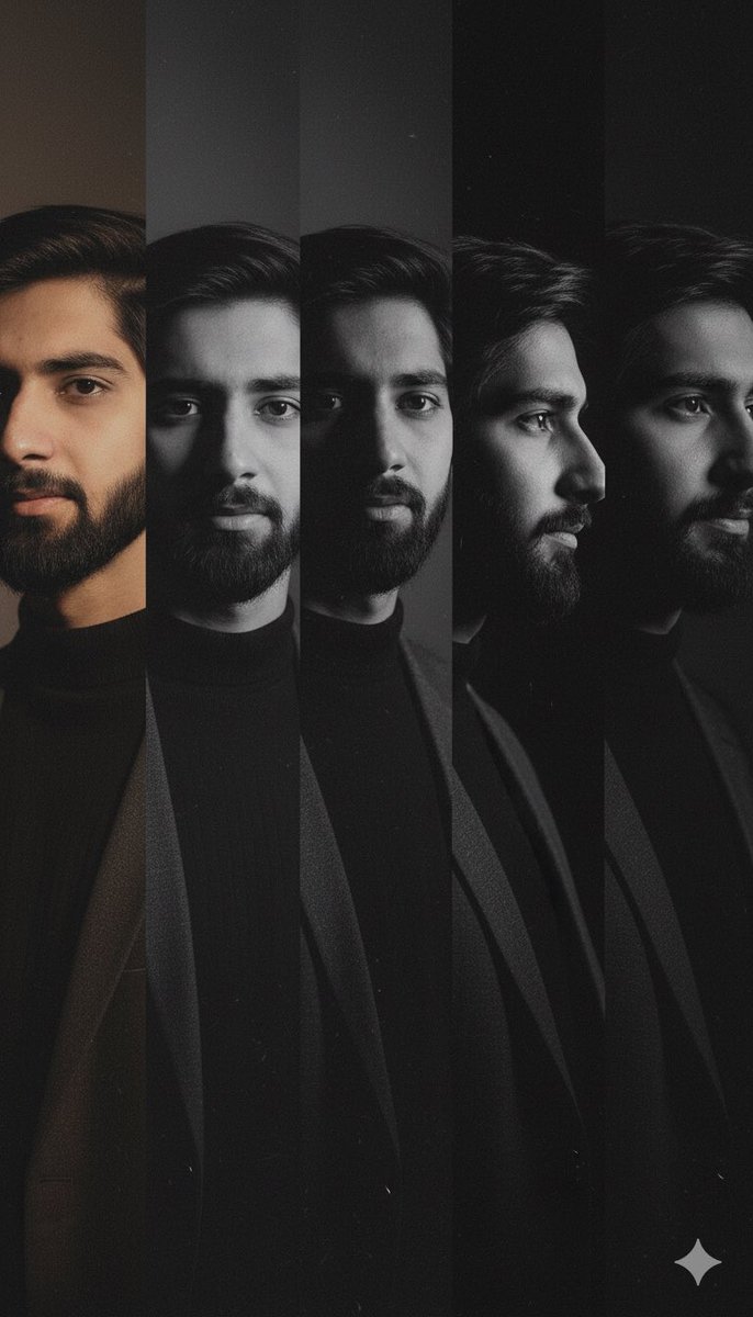 High-Contrast Noir Portrait Collage with Color Shifts — output 1