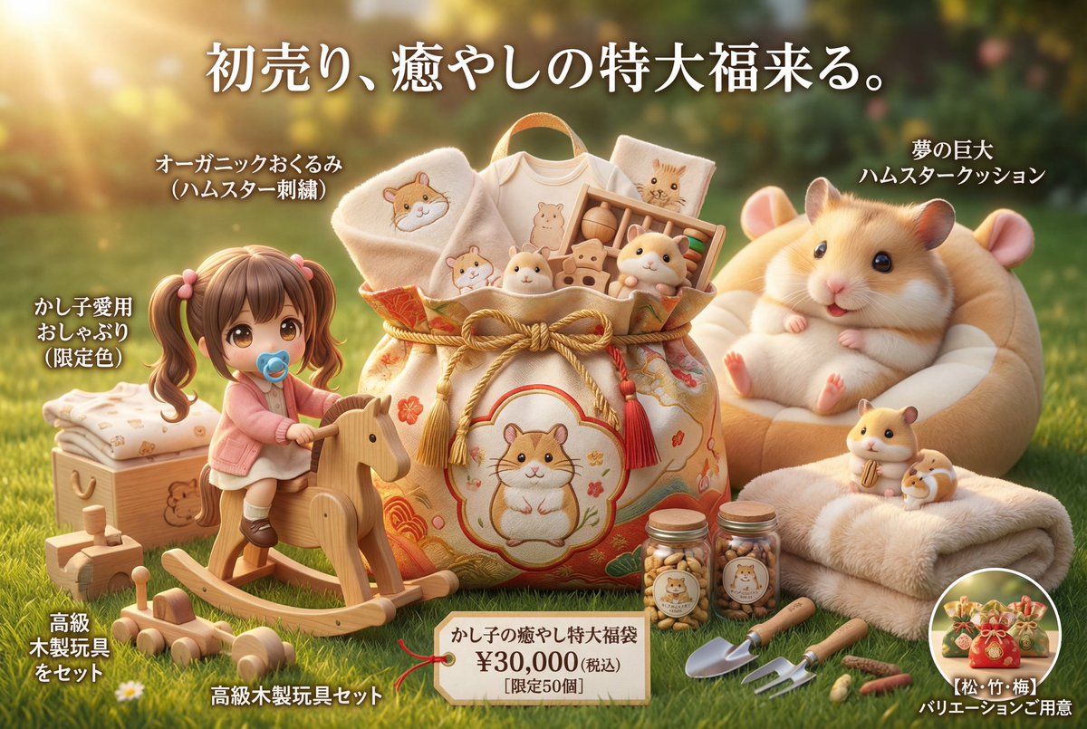 E-commerce Main Image - Luxury Fukubukuro (Lucky Bag) Advertisement Key Visual Prompt — output 1