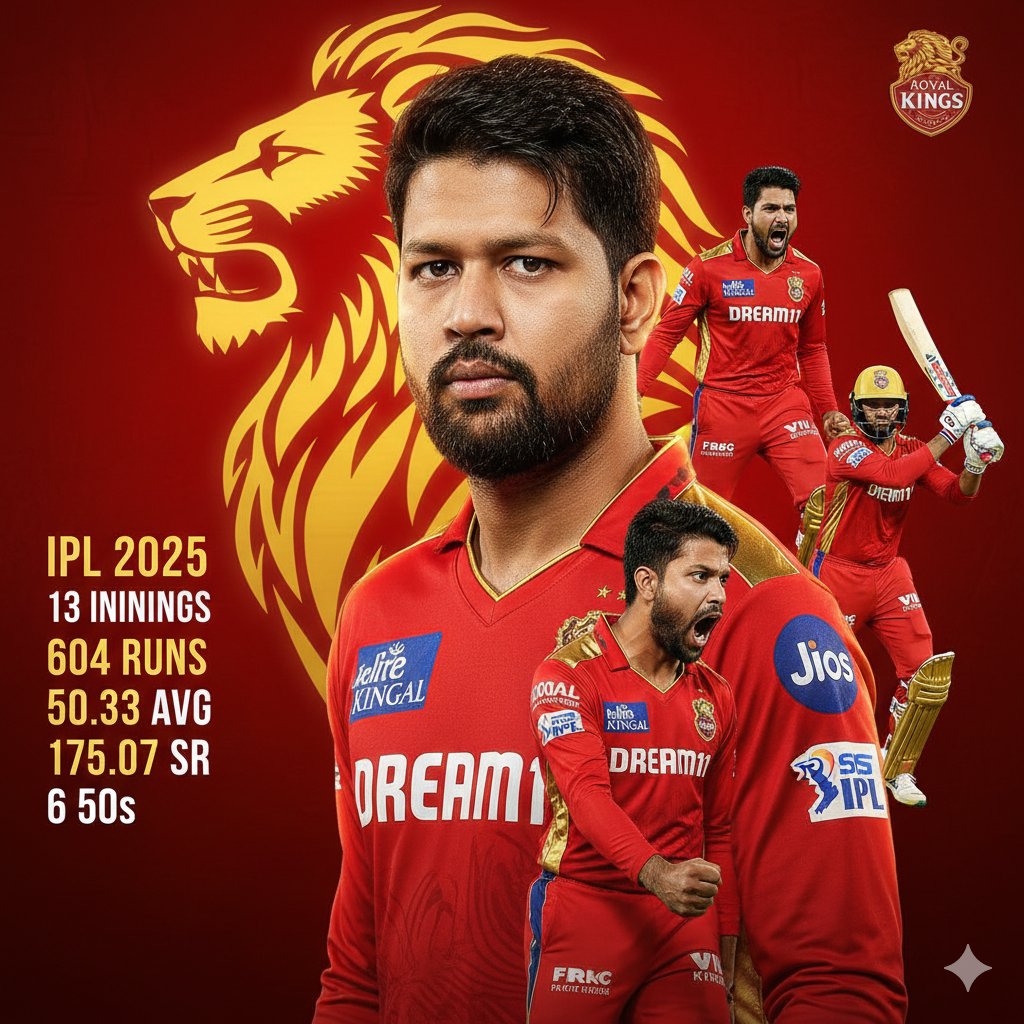YouTube Thumbnail - Cricketer Composite Portrait and Stats Graphic — output 1