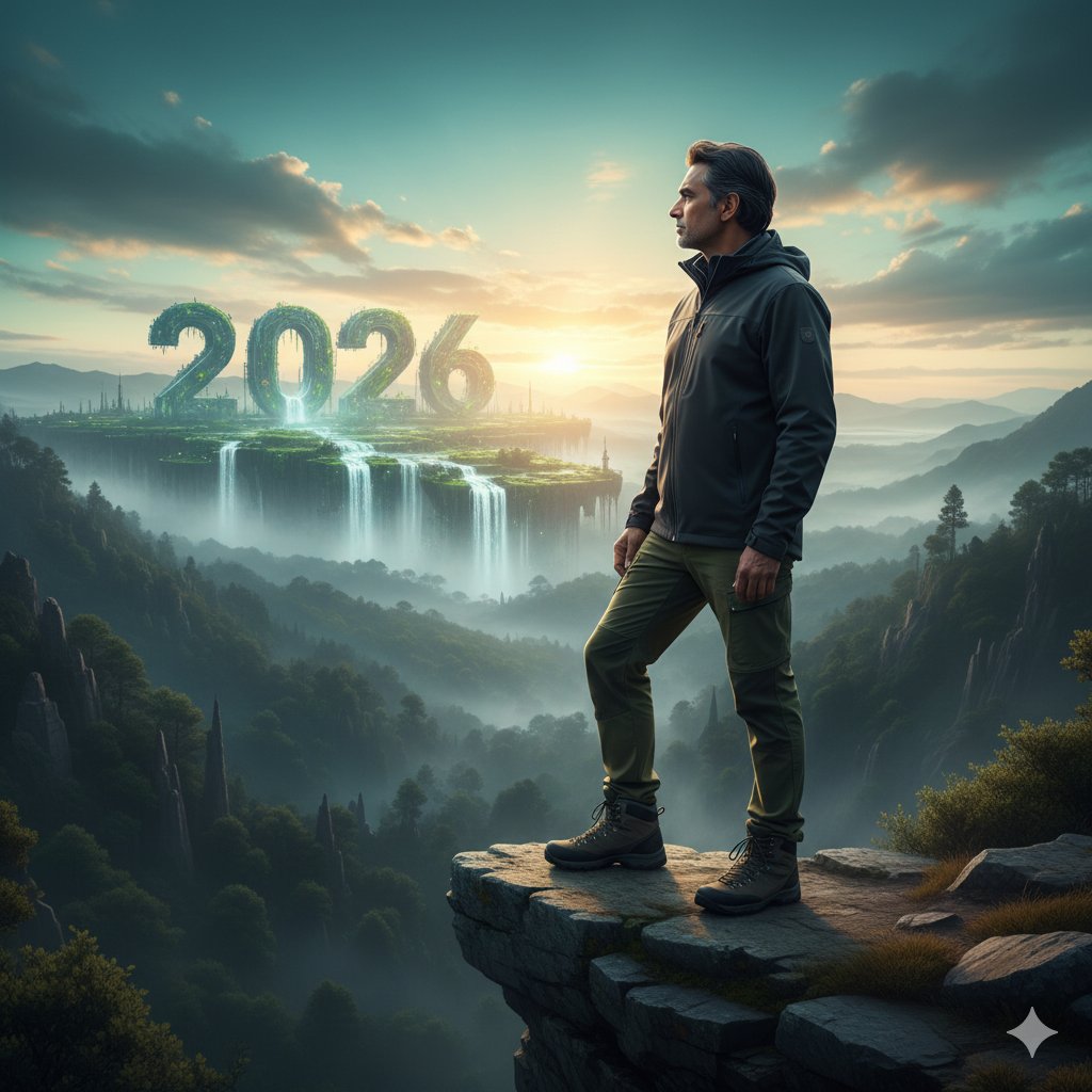 Social Media Post - Futuristic Nature and Technology Landscape Portrait — output 1