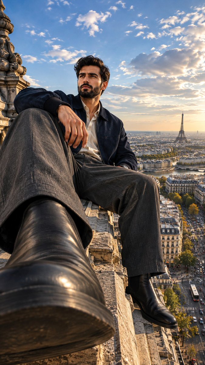 Product Marketing - Giant Man Over Paris Surreal Fashion — output 1