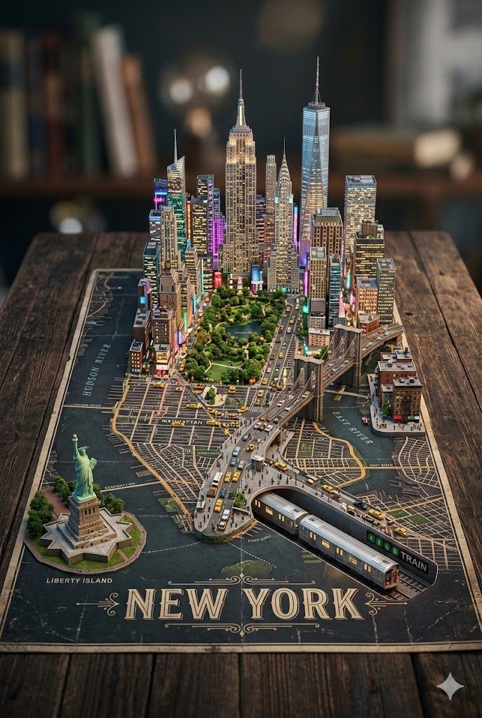 Poster / Flyer - 3D Miniature New York City Diorama — output 1