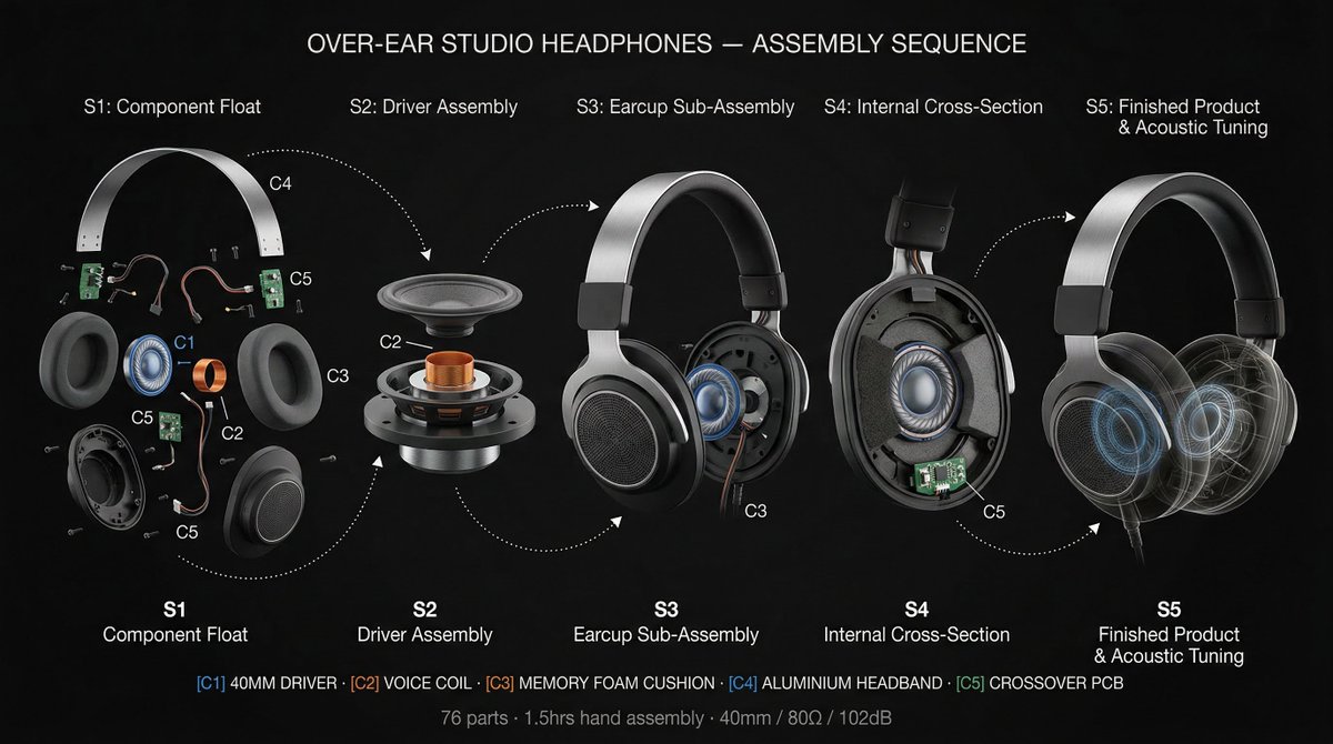 Infographic / Edu Visual - Product Assembly Sequence Timeline — output 1