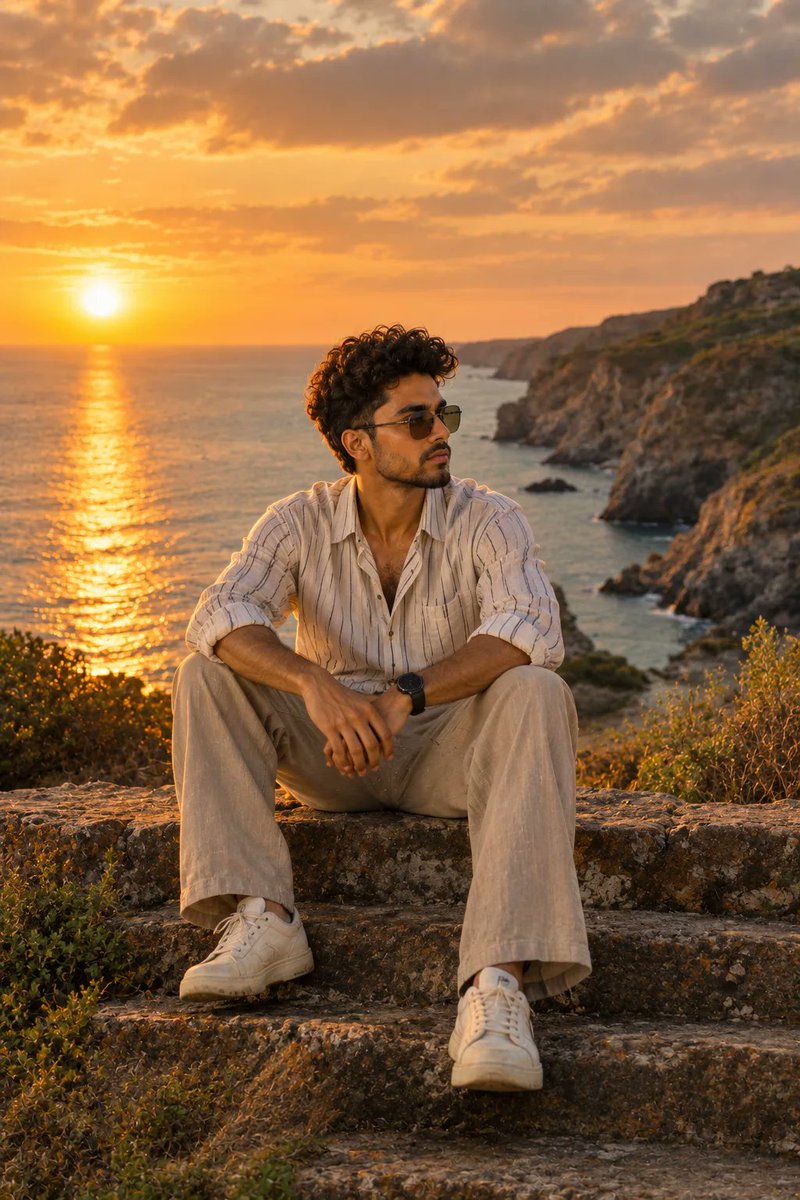Profile / Avatar - Golden Hour Coastal Portrait — output 1