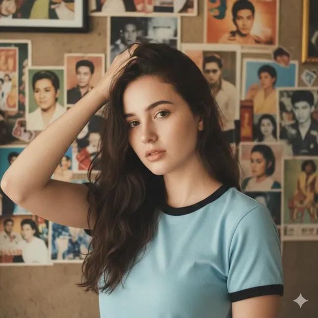 Vintage Portrait with Thai Celebrity Posters — output 1