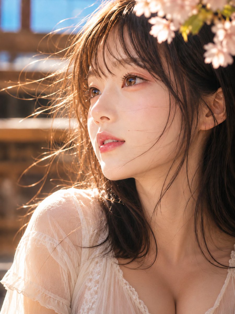 Profile / Avatar - Spring Cherry Blossom Close-up Portrait — output 1