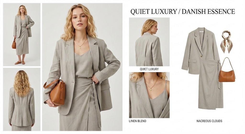 E-commerce Main Image - Quiet Luxury Office Lady Lookbook Prompts (3 Variations) — output 1