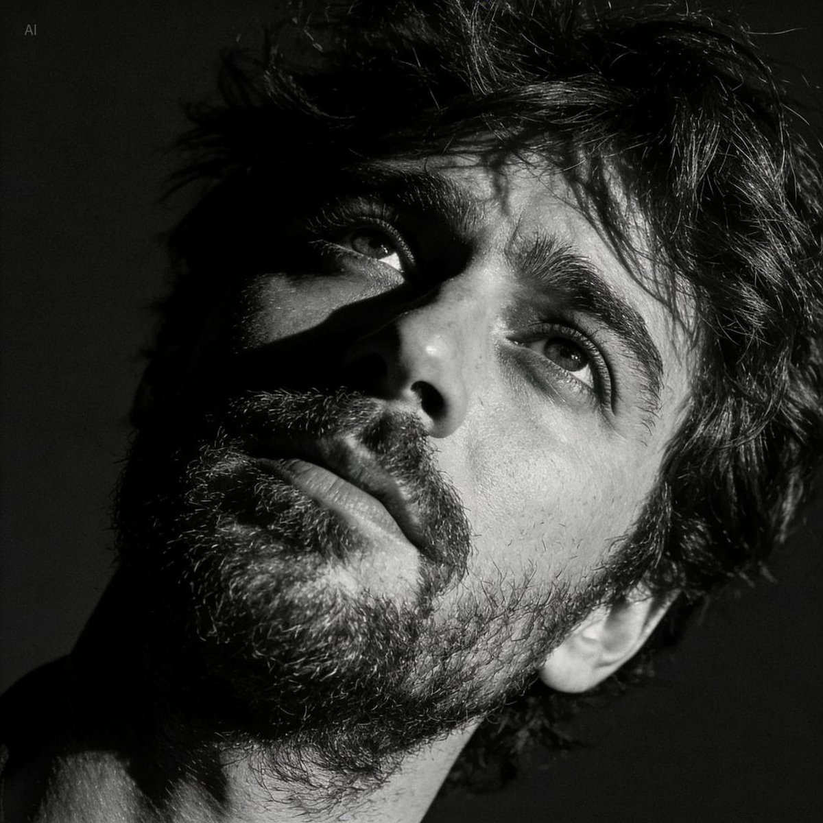 Dramatic Black and White Portrait with Silhouette Lighting Prompt — output 1