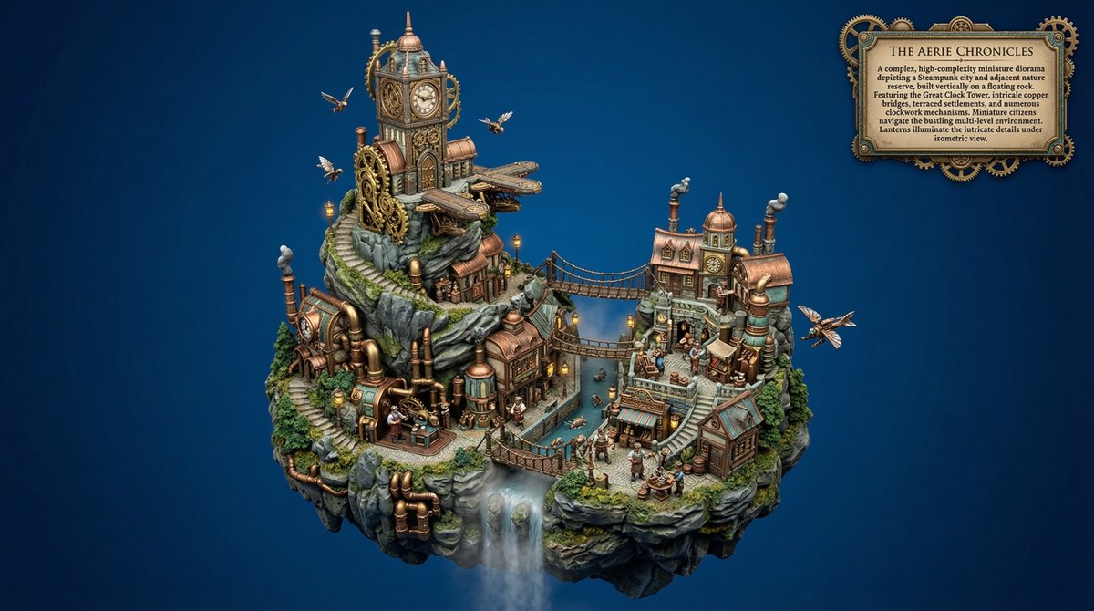 Game Asset - Procedural Whimsical Mono-Punk Floating Diorama Generator — output 1