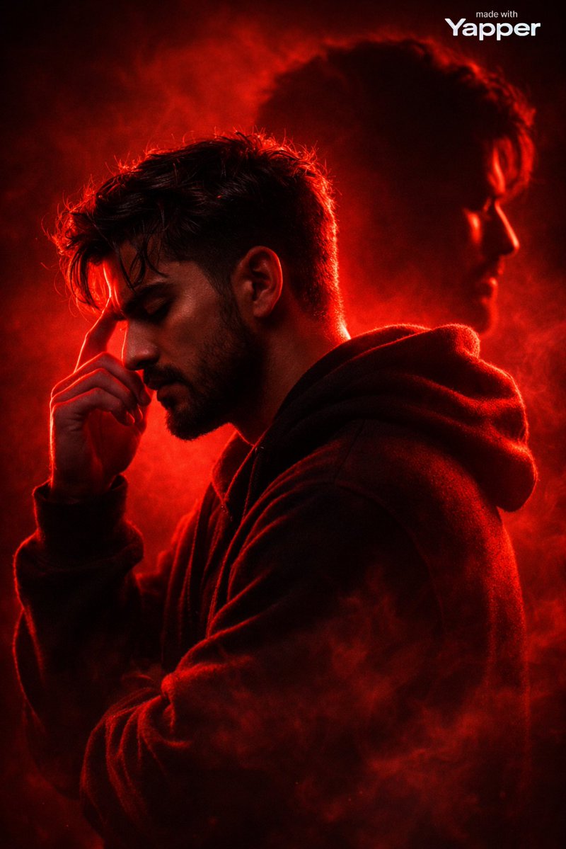 Ultra-Cinematic Red Silhouette Portrait with Double Exposure — output 1