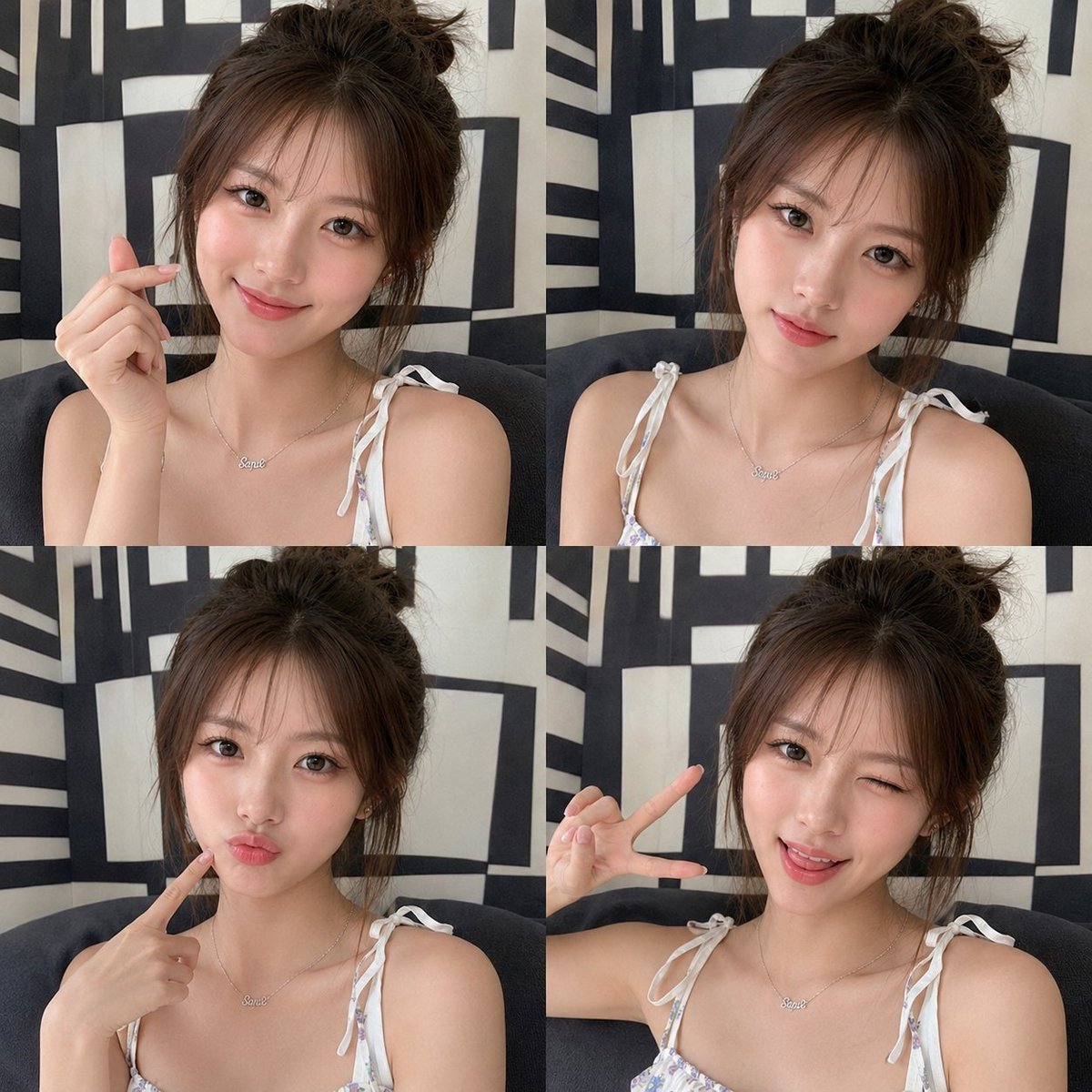 Social Media Post - Korean Beauty Editorial Grid Collage — output 1