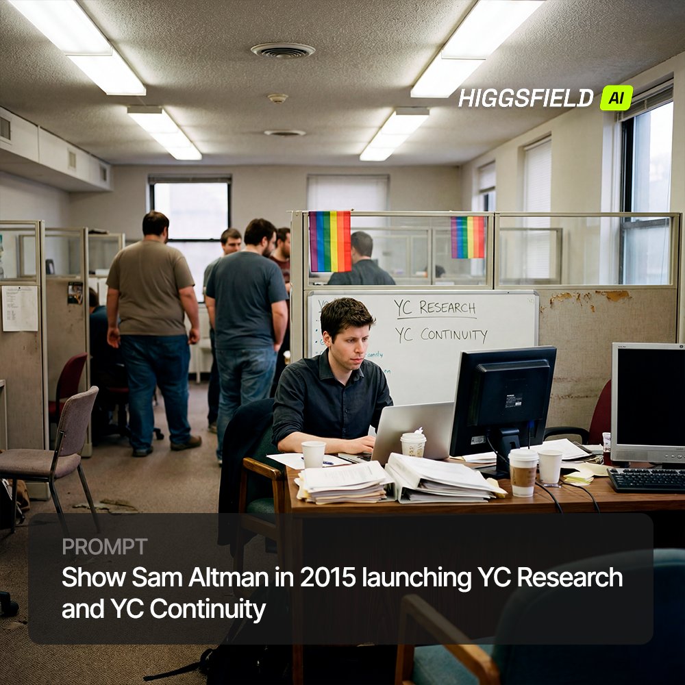Historical Event Image Generation: Sam Altman Launching YC Research and Continuity — output 1